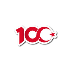 100.Yıl Rozeti Beyaz Kontürlü | Yaka Rozeti - Evcil hayvanlar için mükemmel bir ürün.