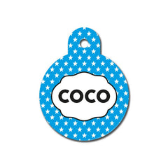 Mavi Yıldız Desenli Yuvarlak TFX TagsForever