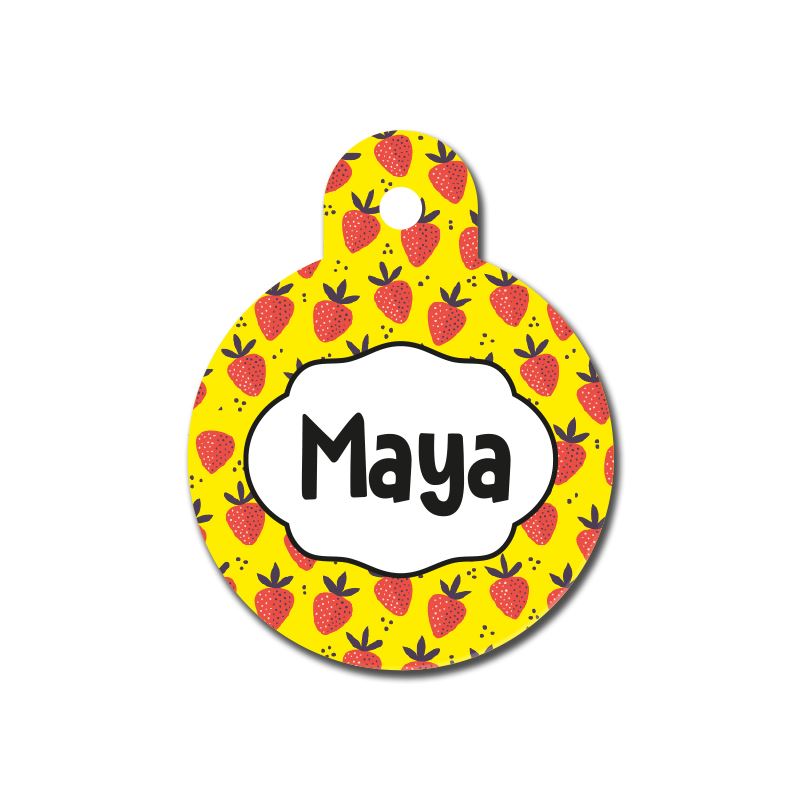 Çilek Desenli Yuvarlak TFX TagsForever
