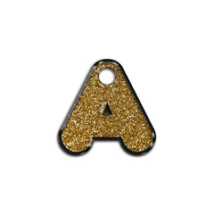 A Harfi Rounded Gold Glitter | ID Tag