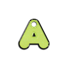 A Harfi Rounded Sarı Glitter | ID Tag