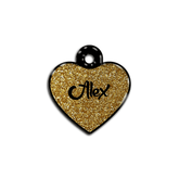 Altın Glitter Kalp | İsimlik - Evcil hayvanlar için mükemmel bir ürün.