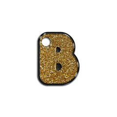 B Harfi Rounded Altın Glitter | İsimlik