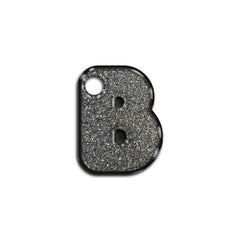 B Harfi Rounded Gray Glitter | ID Tag