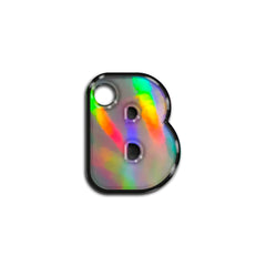 B Harfi Rounded Holographic | İsimlik