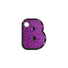 B Harfi Rounded Mor Glitter | İsimlik