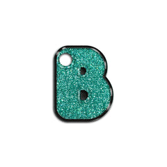 B Harfi Rounded Su Green Glitter | ID Tag