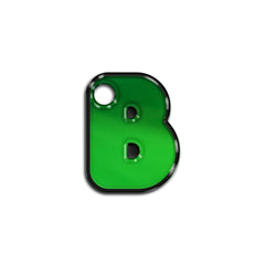 B Harfi Rounded Green Metalik | ID Tag