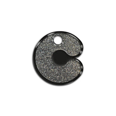 C Harfi Rounded Gri Glitter | İsimlik