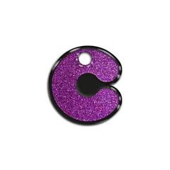 C Harfi Rounded Purple Glitter | ID Tag