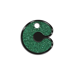C Harfi Rounded Green Glitter | ID Tag