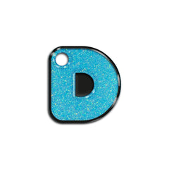 D Harfi Rounded Light Blue Glitter | ID Tag