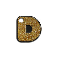 D Harfi Rounded Gold Glitter | ID Tag
