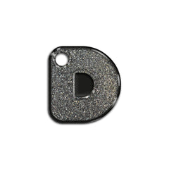 D Harfi Rounded Gri Glitter | İsimlik