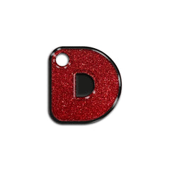 D Harfi Rounded Red Glitter | ID Tag