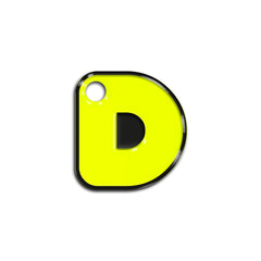 D Harfi Rounded Sarı Neon | ID Tag