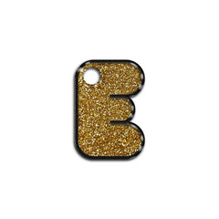 E Harfi Rounded Gold Glitter | ID Tag