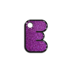 E Harfi Rounded Purple Glitter | ID Tag