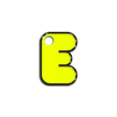 E Harfi Rounded Sarı Neon | İsimlik