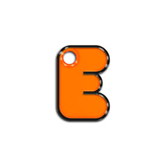 E Harfi Rounded Turuncu Neon | İsimlik