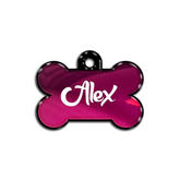 Fuşya Metalik Kemik | İsimlik - Evcil hayvanlar için mükemmel bir ürün.