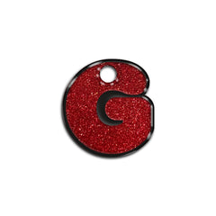 G Harfi Rounded Red Glitter | ID Tag