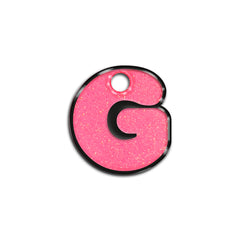 G Harfi Rounded Şeker Pink Glitter | ID Tag