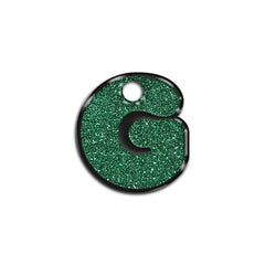 G Harfi Rounded Yeşil Glitter | İsimlik