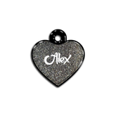 Gri Glitter Kalp | İsimlik - Evcil hayvanlar için mükemmel bir ürün.