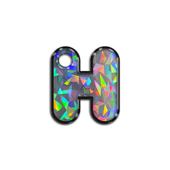 H Harfi Rounded Gri Holo | İsimlik