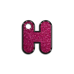H Harfi Rounded Fuchsia Glitter | ID Tag