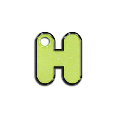 H Harfi Rounded Sarı Glitter | ID Tag