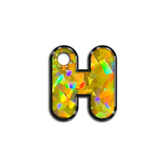 H Harfi Rounded Sarı Holo | ID Tag