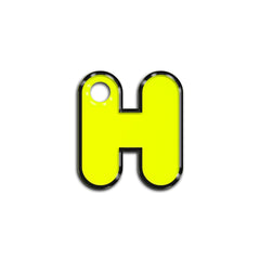 H Harfi Rounded Sarı Neon | ID Tag