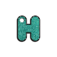 H Harfi Rounded Su Green Glitter | ID Tag