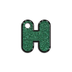 H Harfi Rounded Green Glitter | ID Tag