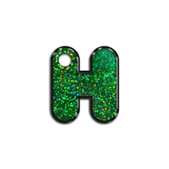 H Harfi Rounded Yeşil Holo | İsimlik