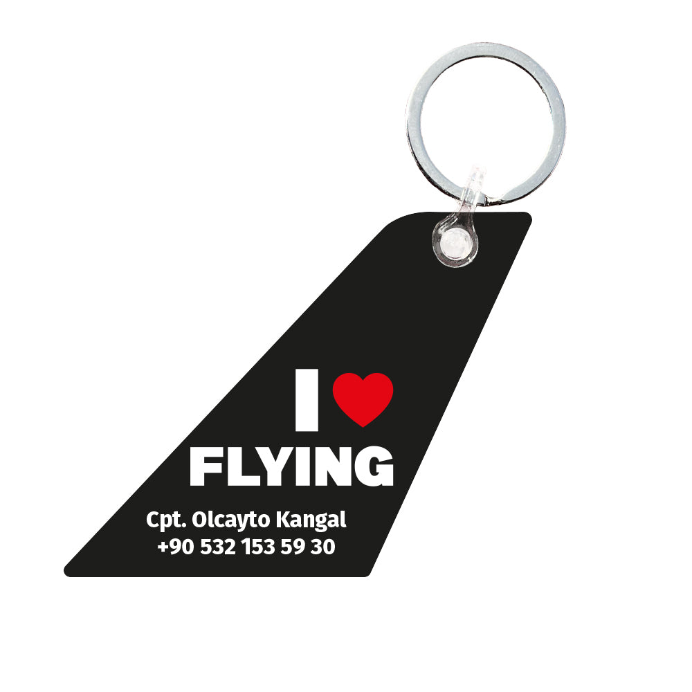 I Love Flying | Akrilik Anahtarlık - Evcil hayvanlar için mükemmel bir ürün.