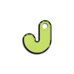 J Harfi Rounded Sarı Glitter | ID Tag