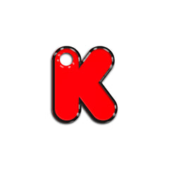 K Harfi Rounded Red Neon | ID Tag