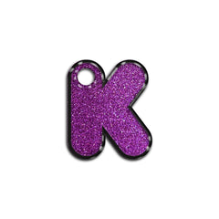K Harfi Rounded Purple Glitter | ID Tag