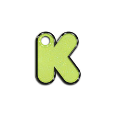 K Harfi Rounded Sarı Glitter | ID Tag