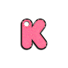 K Harfi Rounded Şeker Pembe Glitter | İsimlik