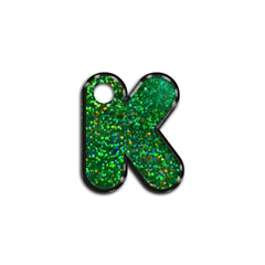 K Harfi Rounded Yeşil Holo | İsimlik