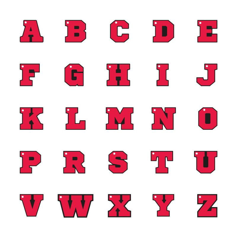 Kırmızı Neon Harf Künyeler | Tüm Harfler Harf TagsForever