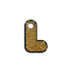 L Harfi Rounded Gold Glitter | ID Tag