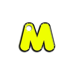 M Harfi Rounded Sarı Neon | İsimlik