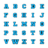 Mavi Neon Harf Künyeler | Tüm Harfler - Evcil hayvanlar için mükemmel bir ürün.