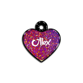 Mor Hologram Kalp | İsimlik - Evcil hayvanlar için mükemmel bir ürün.