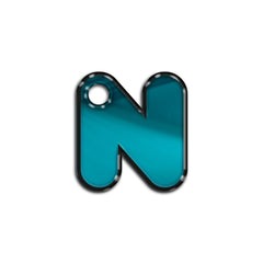 N Harfi Rounded Mavi Metalik | İsimlik